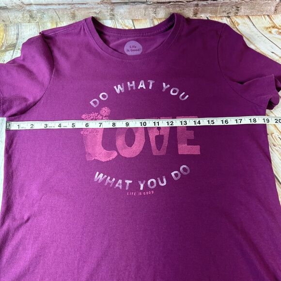 Life Is Good LOVE Crusher Tee Sz Medium Purple Classic Fit Graphic Top Tee Shirt - Picture 5 of 9